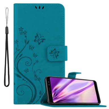 Samsung Galaxy A8 2018 Plånboksfodral Skal (Blå)