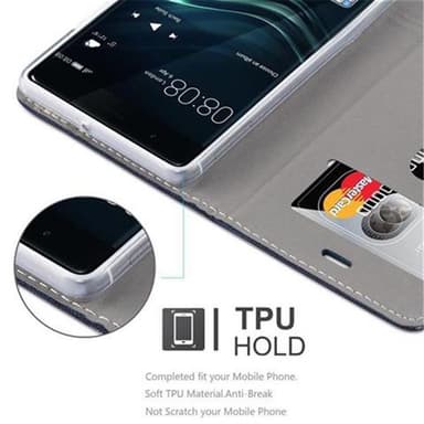 Huawei P9 Plånboksfodral Skal (Blå)