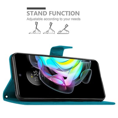 Motorola EDGE 20 Plånboksfodral Skal (Blå)