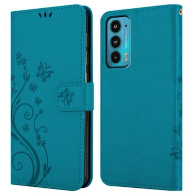 Motorola EDGE 20 Plånboksfodral Skal (Blå)