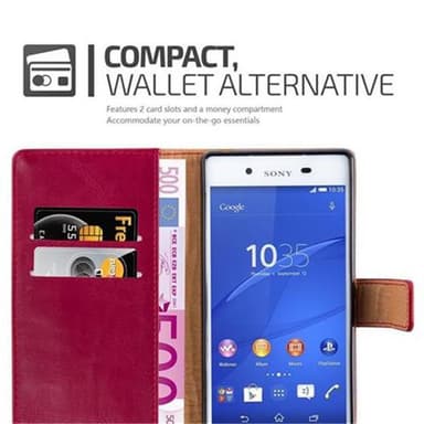 Sony Xperia Z3 PLUS / Z4 Plånboksfodral Skal (Röd)