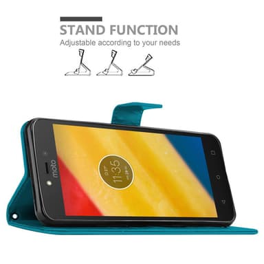 Motorola MOTO C PLUS Plånboksfodral Skal (Blå)