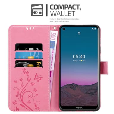 Nokia 5.4 Plånboksfodral Skal (Rosa)