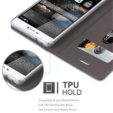 Huawei P8 Plånboksfodral Skal (Grå)