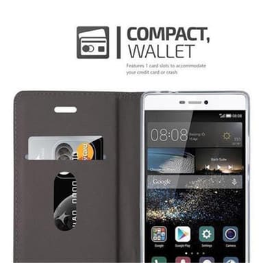 Huawei P8 Plånboksfodral Skal (Grå)