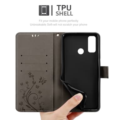 Huawei P SMART 2020 Plånboksfodral Skal (Grå)