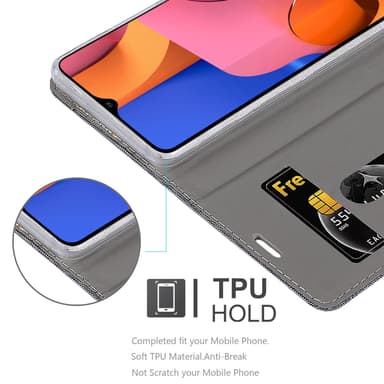 Samsung Galaxy A20s Plånboksfodral Skal (Grå)