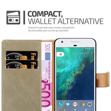 Google PIXEL Plånboksfodral Skal (Brun)