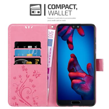 Huawei P20 Plånboksfodral Skal (Rosa)