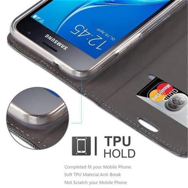 Samsung Galaxy J1 2016 Plånboksfodral Skal (Grå)