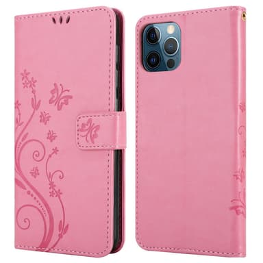 iPhone 12 / 12 PRO Plånboksfodral Skal (Rosa)
