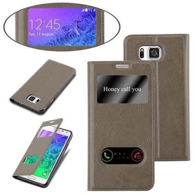 Samsung Galaxy ALPHA Plånboksfodral Skal (Brun)