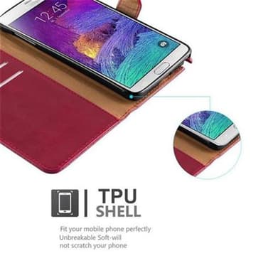 Samsung Galaxy NOTE 4 Plånboksfodral Skal (Röd)
