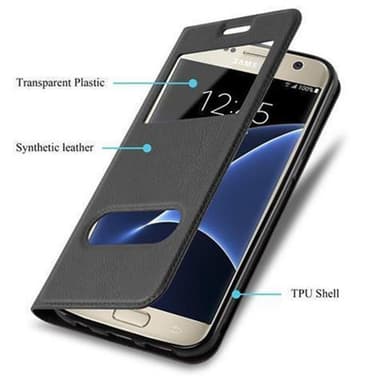 Samsung Galaxy S7 Plånboksfodral Skal (Svart)