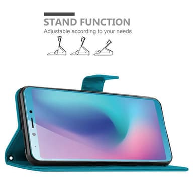 Samsung Galaxy A6s Plånboksfodral Skal (Blå)