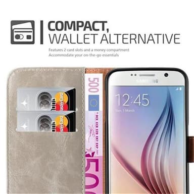 Samsung Galaxy S6 Plånboksfodral Skal (Brun)