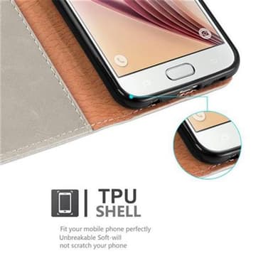 Samsung Galaxy S6 Plånboksfodral Skal (Brun)