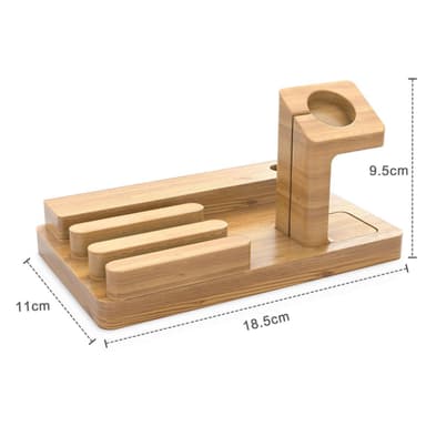 Docking Station Laddningsstation av bambu i äkta trä