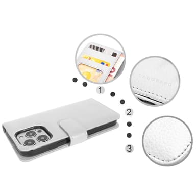 iPhone 13 PRO MAX Plånboksfodral Skal (Vit)