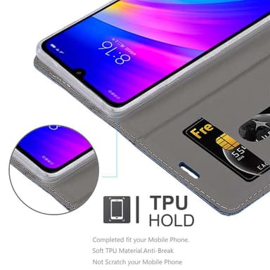 Xiaomi RedMi 7 Plånboksfodral Skal (Blå)