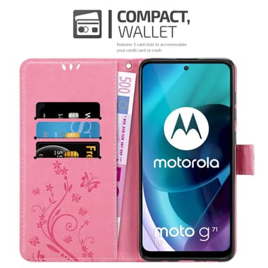 Motorola MOTO G71 5G Plånboksfodral Skal (Rosa)