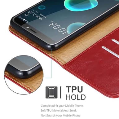 HTC Desire 12 PLUS Plånboksfodral Skal (Röd)