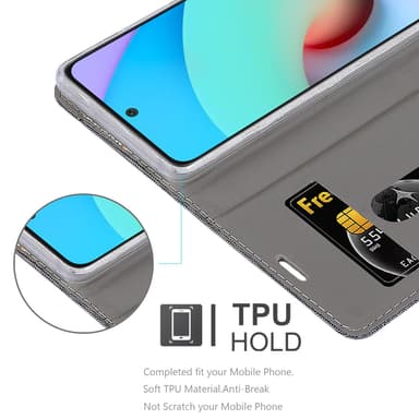 Xiaomi RedMi 10 Plånboksfodral Skal (Grå)