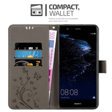 Huawei P10 LITE Plånboksfodral Skal (Grå)