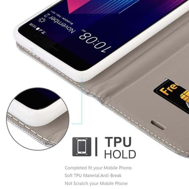 HTC U11 PLUS Plånboksfodral Skal (Grå)