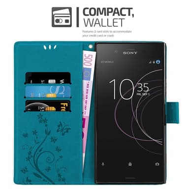 Sony Xperia XZ1 Plånboksfodral Skal (Blå)