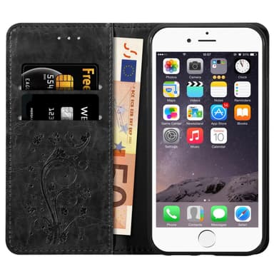 iPhone 6 / 6S Plånboksfodral Skal (Svart)