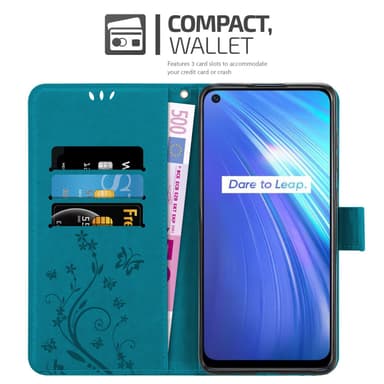 Realme 6 4G / 6s Plånboksfodral Skal (Blå)
