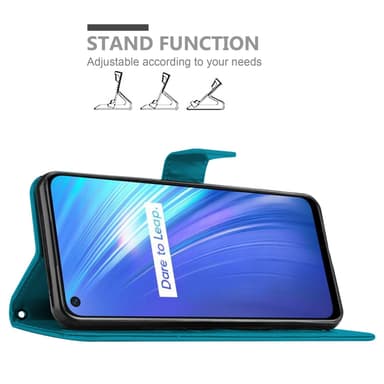 Realme 6 4G / 6s Plånboksfodral Skal (Blå)
