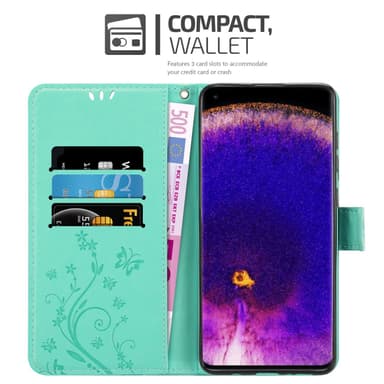 Oppo FIND X5 PRO Plånboksfodral Skal (Turkos)