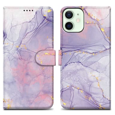 iPhone 12 MINI Plånboksfodral Skal (Lila)
