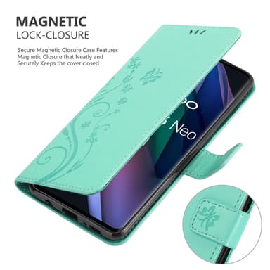 Oppo FIND X3 NEO Plånboksfodral Skal (Turkos)
