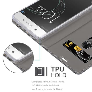 Sony Xperia XA1 Plånboksfodral Skal (Grå)