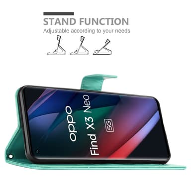 Oppo FIND X3 NEO Plånboksfodral Skal (Turkos)
