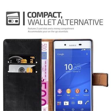 Sony Xperia Z3 PLUS / Z4 Plånboksfodral Skal (Svart)
