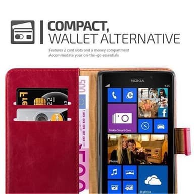 Nokia Lumia 925 Plånboksfodral Skal (Röd)