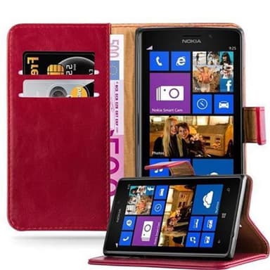 Nokia Lumia 925 Plånboksfodral Skal (Röd)