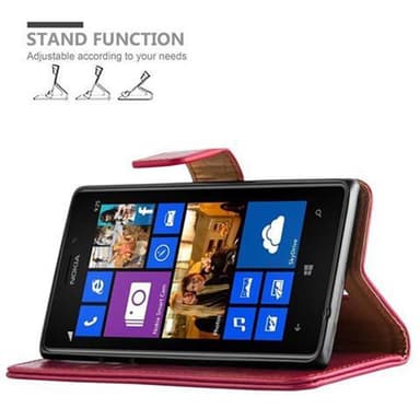 Nokia Lumia 925 Plånboksfodral Skal (Röd)
