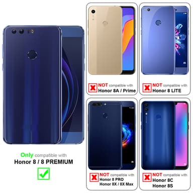 Honor 8 / 8 PREMIUM Plånboksfodral Skal (Grå)