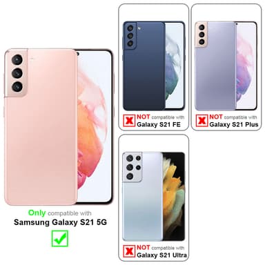 Samsung Galaxy S21 5G Plånboksfodral Skal (Vit)