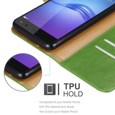 Huawei Y5 2017 / Y6 2017 Plånboksfodral Skal (Grön)