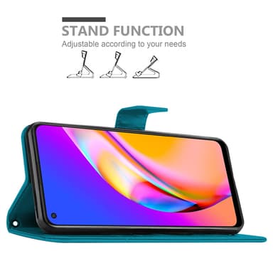 Oppo A94 5G Plånboksfodral Skal (Blå)