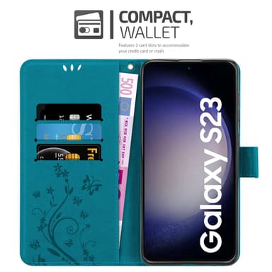 Samsung Galaxy S23 Plånboksfodral Skal (Blå)