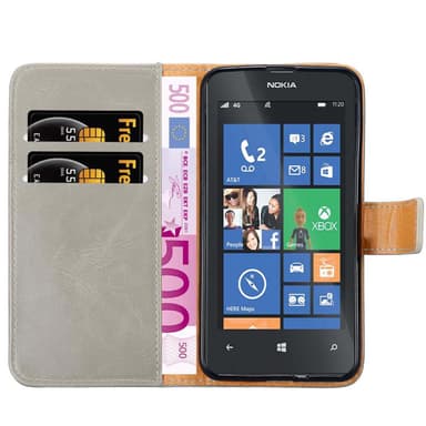 Nokia Lumia 520 / 521 Plånboksfodral Skal (Brun)