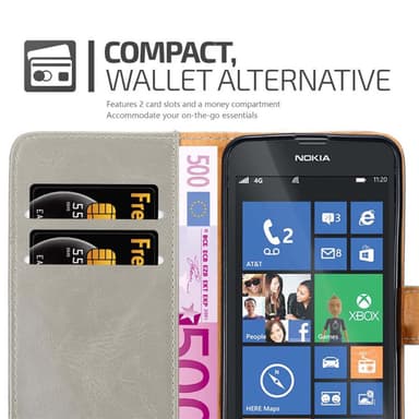 Nokia Lumia 520 / 521 Plånboksfodral Skal (Brun)