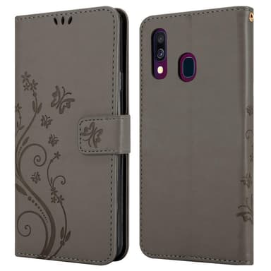 Samsung Galaxy A40 Plånboksfodral Skal (Grå)